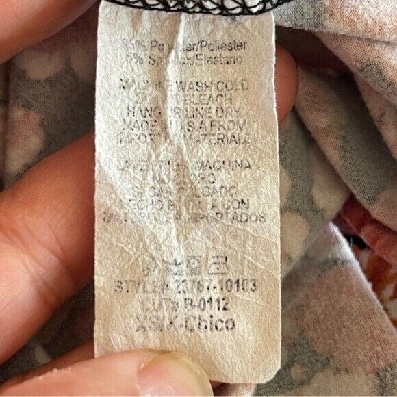 Mikarose Floral Black-Pink Short Sleeves Maxi 53” Dress Size XS - Picture 8 of 8